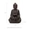 Glitzhome® 23.25" Zen-Style Meditating Buddha Statue Outdoor Fountain with LED Light